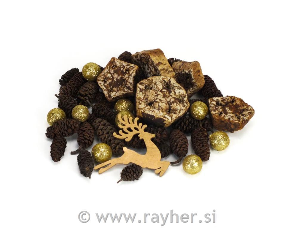 Paket za dekoracijo, natur z jelenom