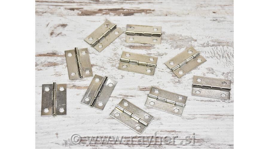 Kovinski tečaji, srebrni, 1,7x2,5cm, set 10