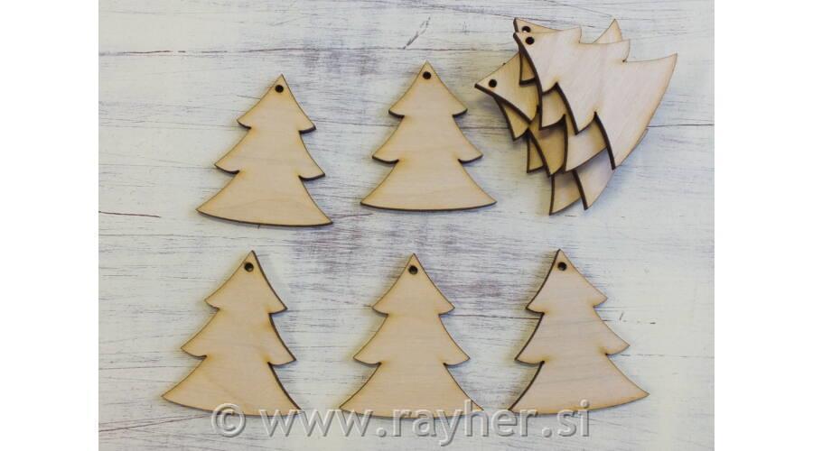 Leseni okraski, smreke, 5cm, set 10