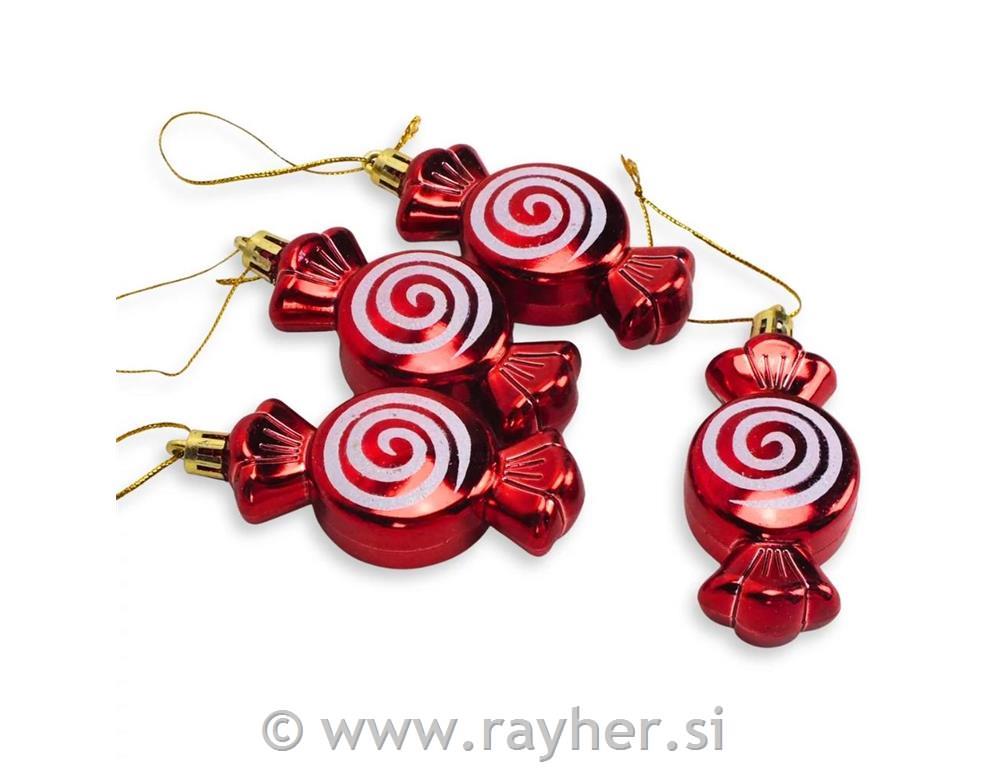 Okraski za jelko, bonboni, set 4