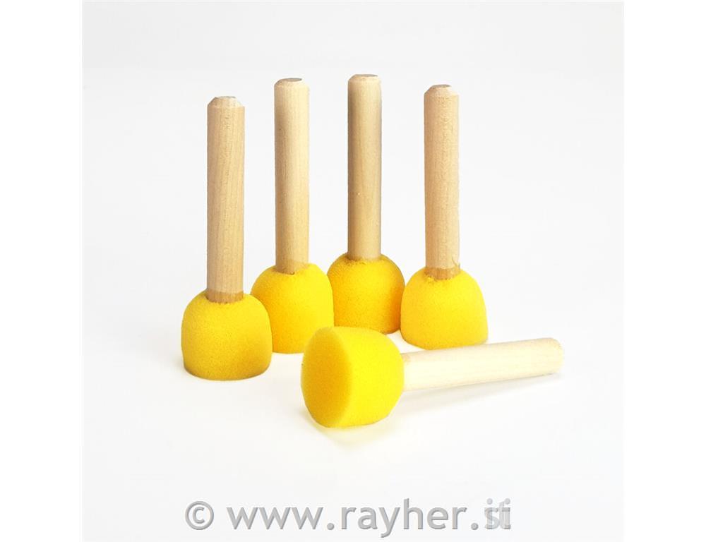 Čopiči gobice, 3cm, set 5