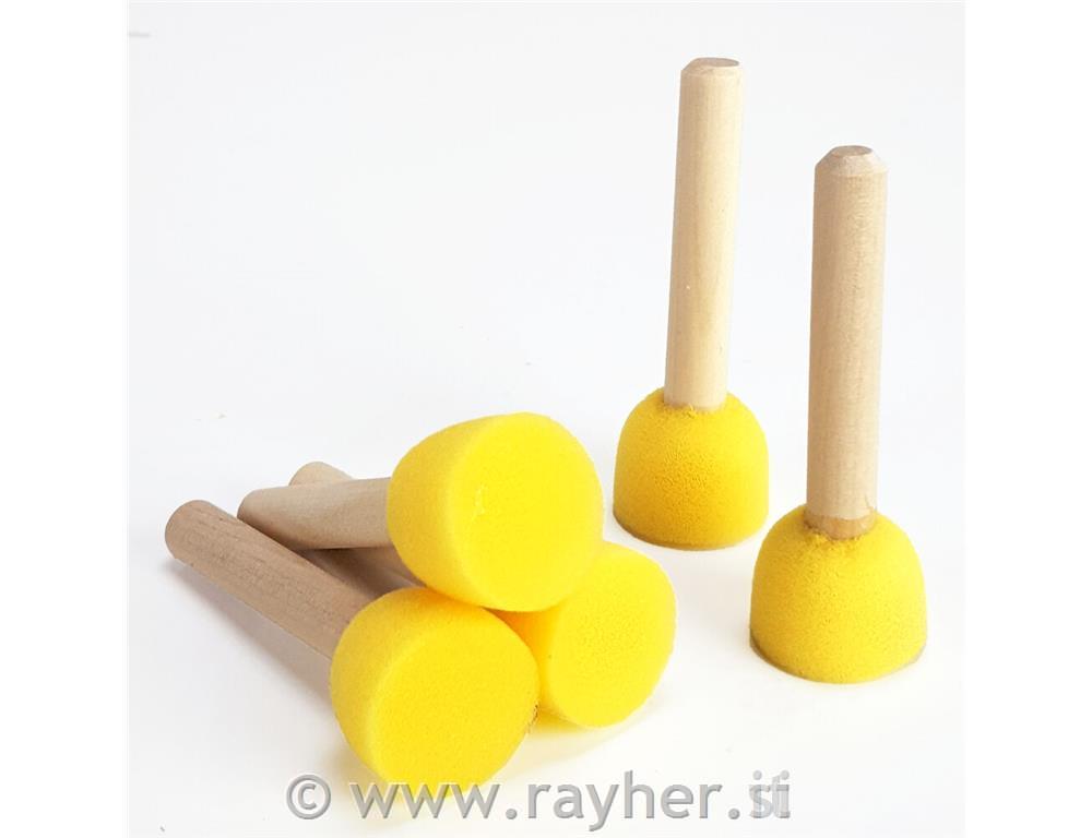 Čopiči gobice, 3cm, set 5