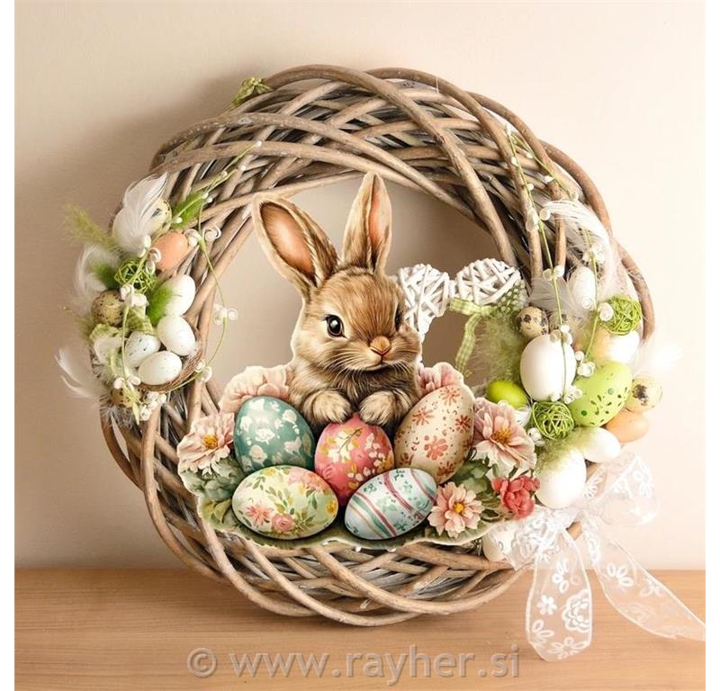 Wooden decorations, bunnies & Easter egg
