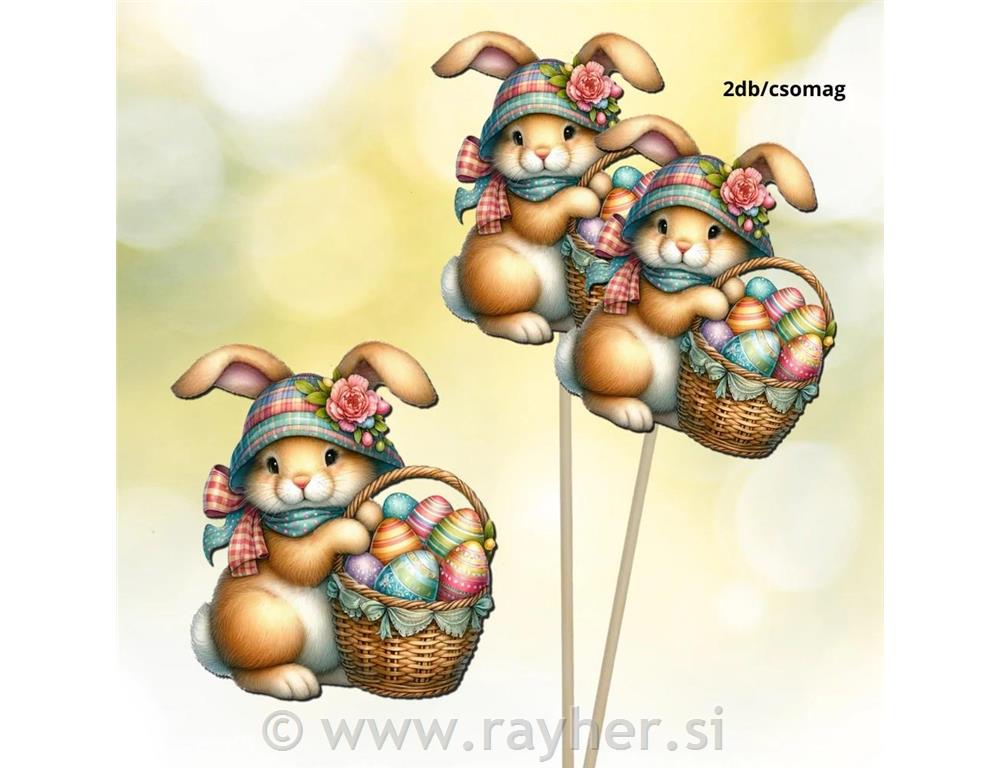 Wooden decorations, bunny, set 2