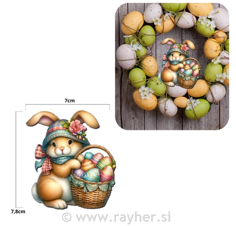 Wooden decorations, bunny, set 2
