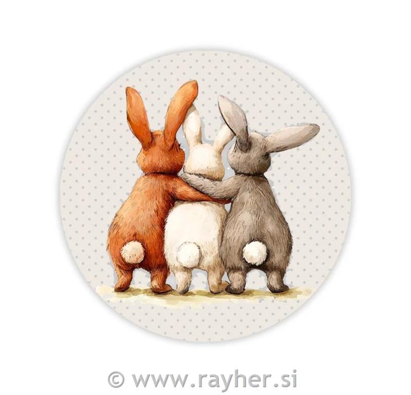 Wooden decorations, Three bunnies
