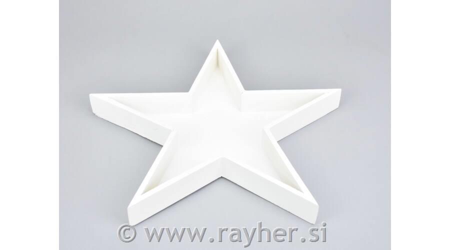 Lesen pladenj, zvezda, bel, 29cm x 3,2cm