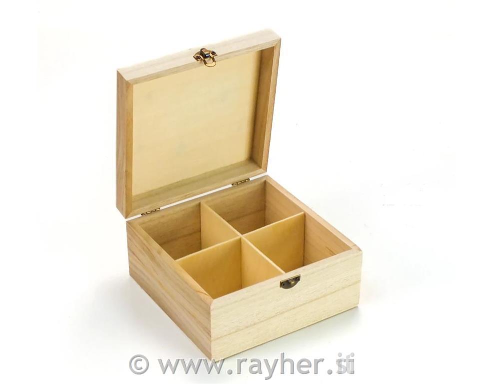 Wooden box for tea15x15x8 cm