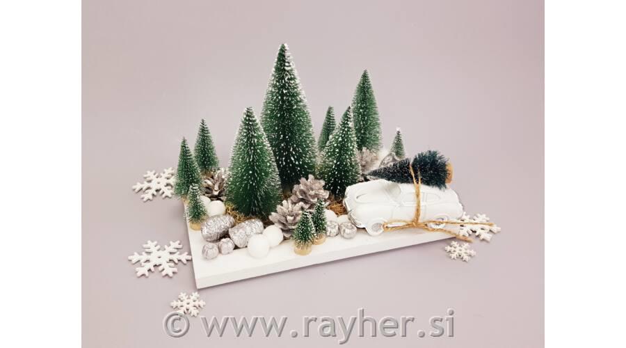 Smreka zasnežena, 8cm, 1 kos