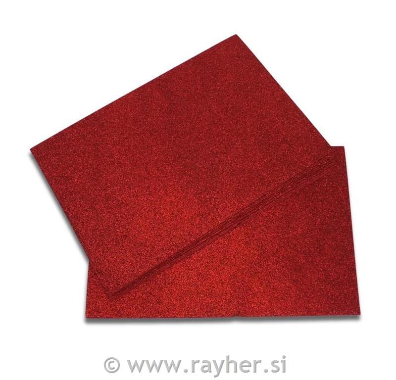 Penasta guma z bleščicami A4, rdeča