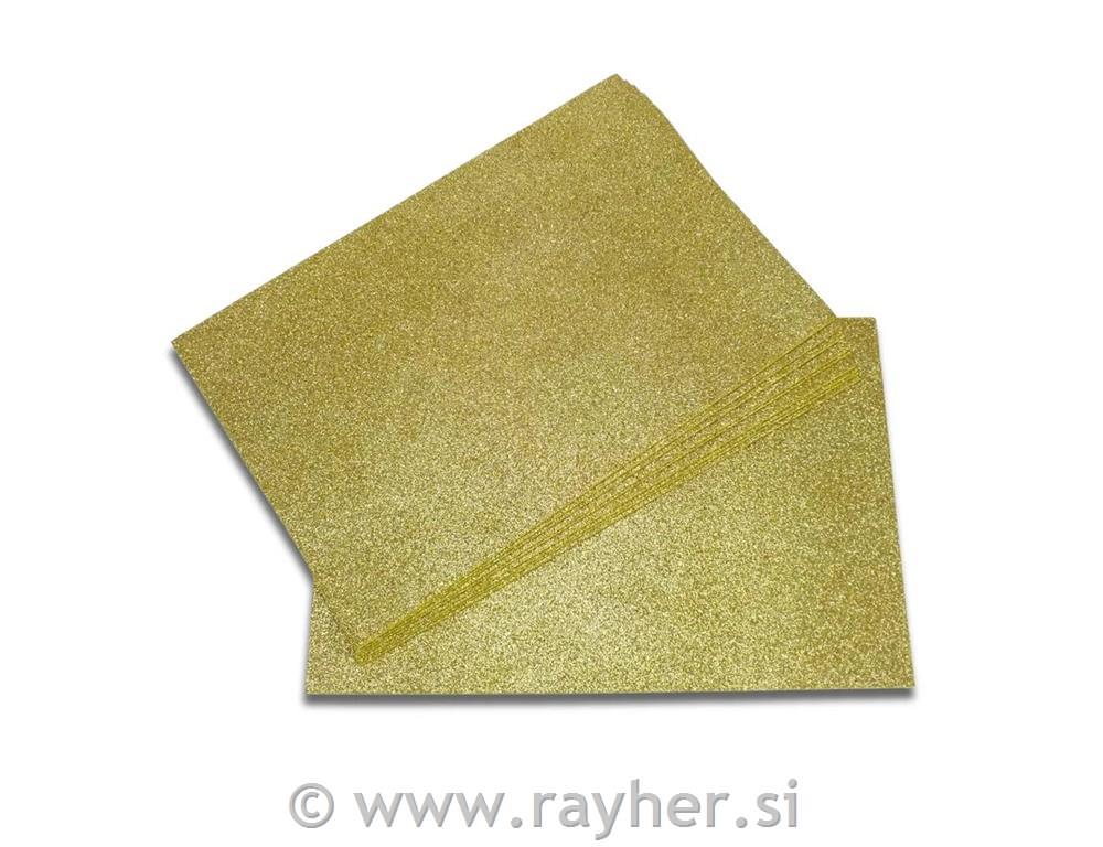 Penasta guma z bleščicami A4, zlata