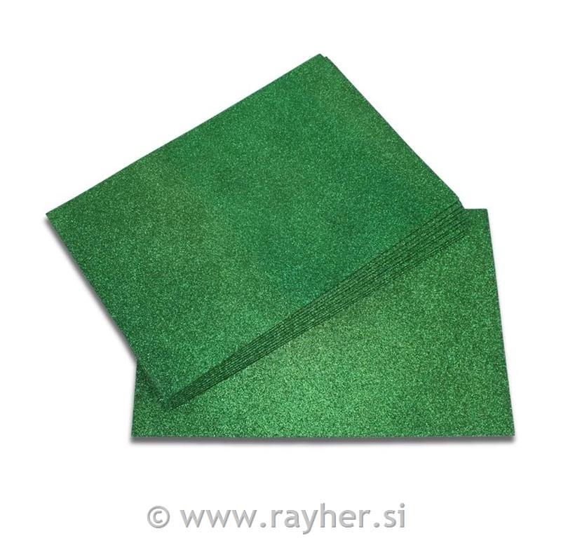 Penasta guma z bleščicami A4, zelena