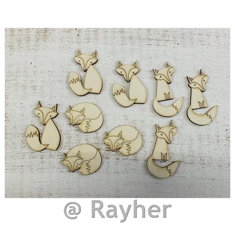 Leseni okraski lisičke, set 9