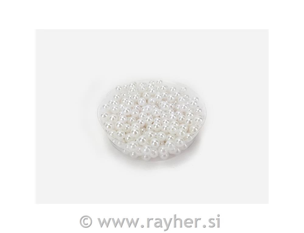 Perle voščene, bele, 7mm, 280kos