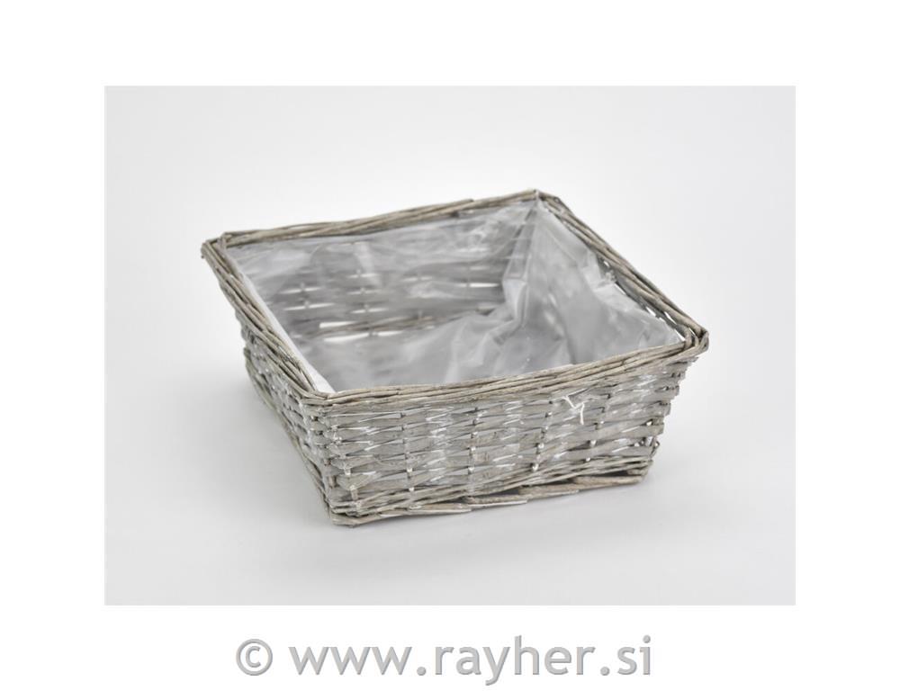Košarica sivo bela, 26x26cm