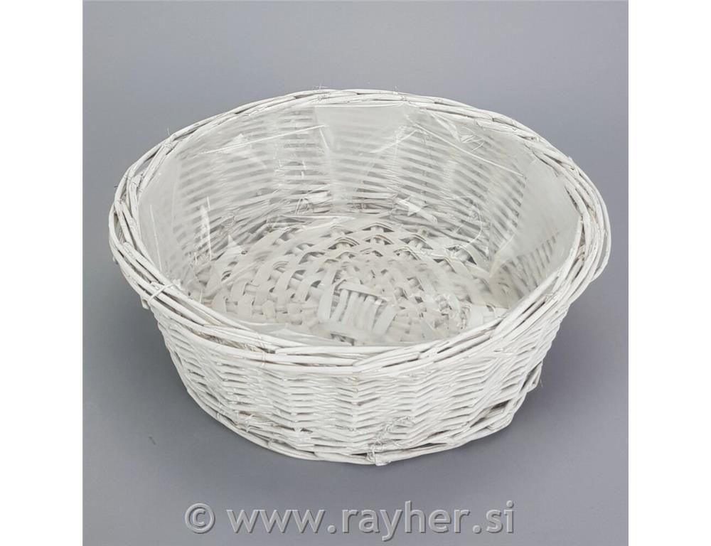 Košarica bela, 25cm