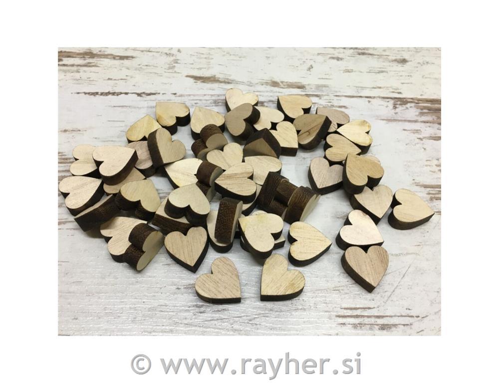 Leseni srčki, 2cm, set 20