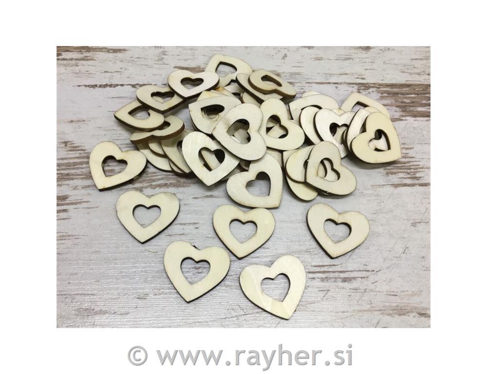 Leseni srčki, 3.3.5cm, set 10