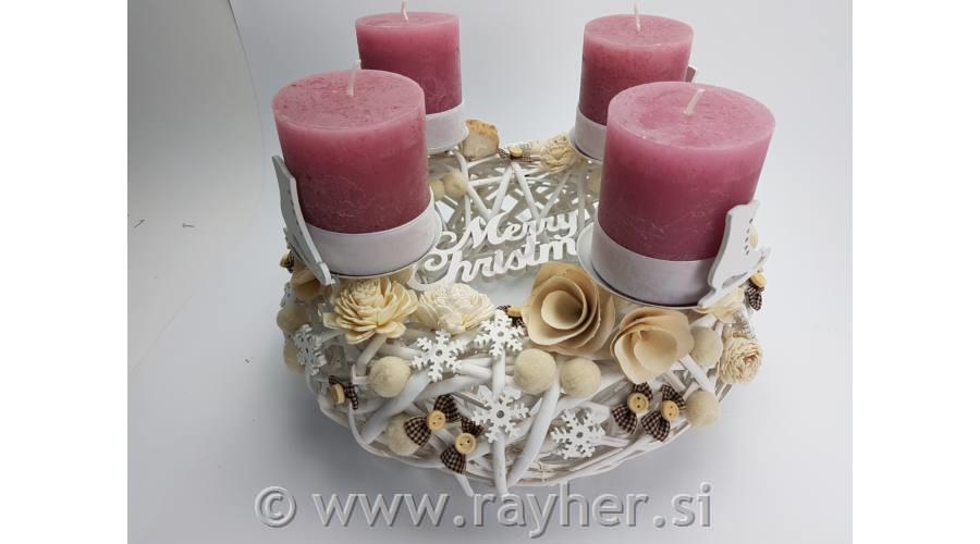 Lesene snežinke, bele, 2.5cm, set 10