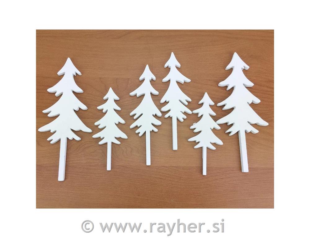 Lesene smreke, bele, set 6