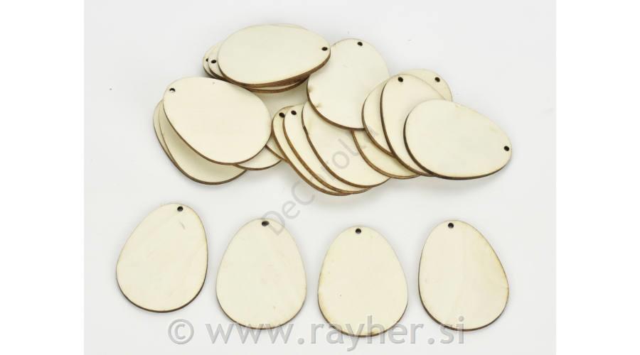 Lesena jajca, 6cm, set 5