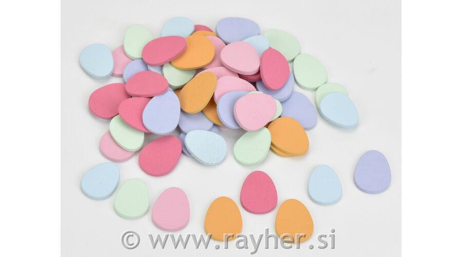 Lesena jajčka, pastelne barve, 3cm, set 20