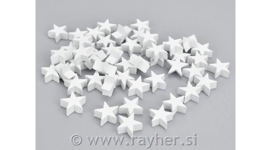Lesene zvezdice, bele, 2cm, 10 kom