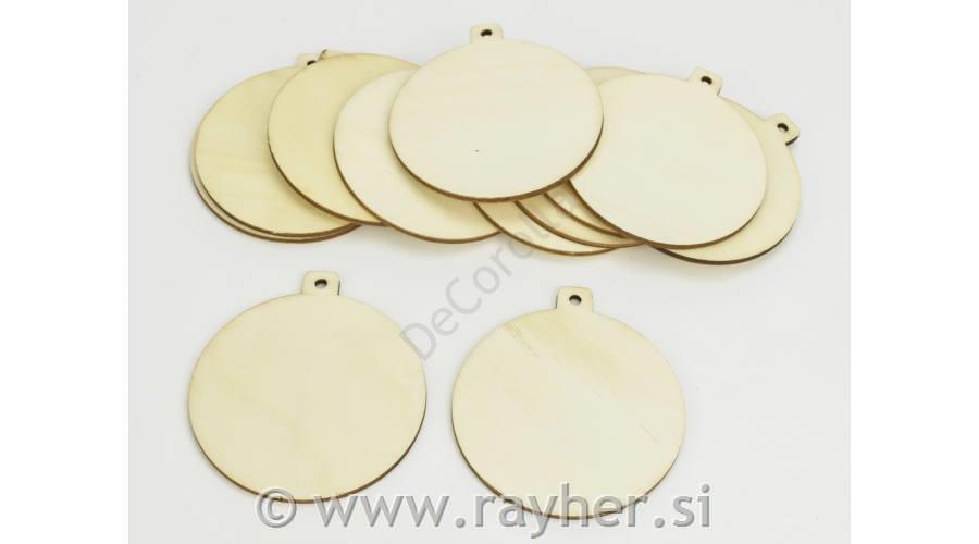 Leseni balončki okrogli, 8cm, set 6