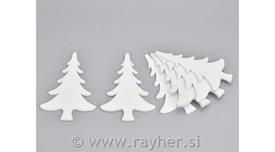 Lesene smreke bele, 15x9.5cm, set 6