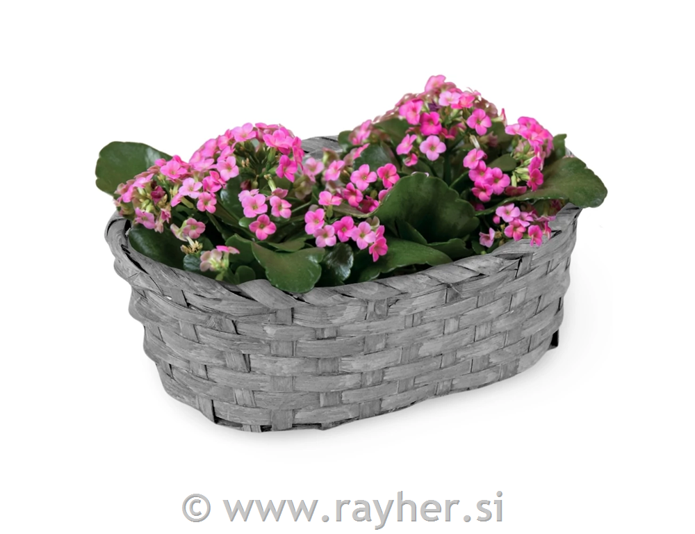 Košarica siva, 16x24x9 cm