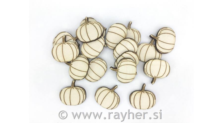 Leseni okraski, buče, 3cm, set 20