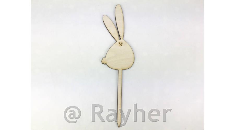 Wooden rabbit on stick 18.5x5cm