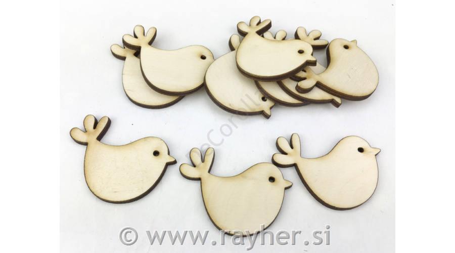 Leseni ptički, natur, 4x5cm, 5 kos