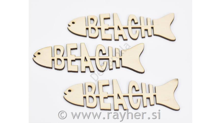 Leseni okras Riba BEACH, 12x3.5cm, set 3