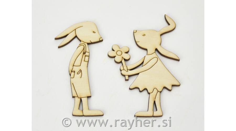 Lesen zajček in zajčica, set 2, 10cm