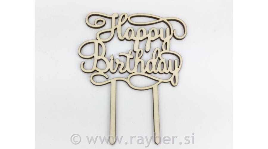 Lesen napis za torte/peciva, Happy Birthday, 11.5x14.5cm