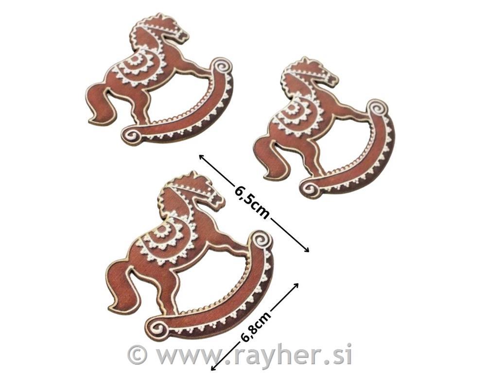 Leseni okrasek Konjički, set 3