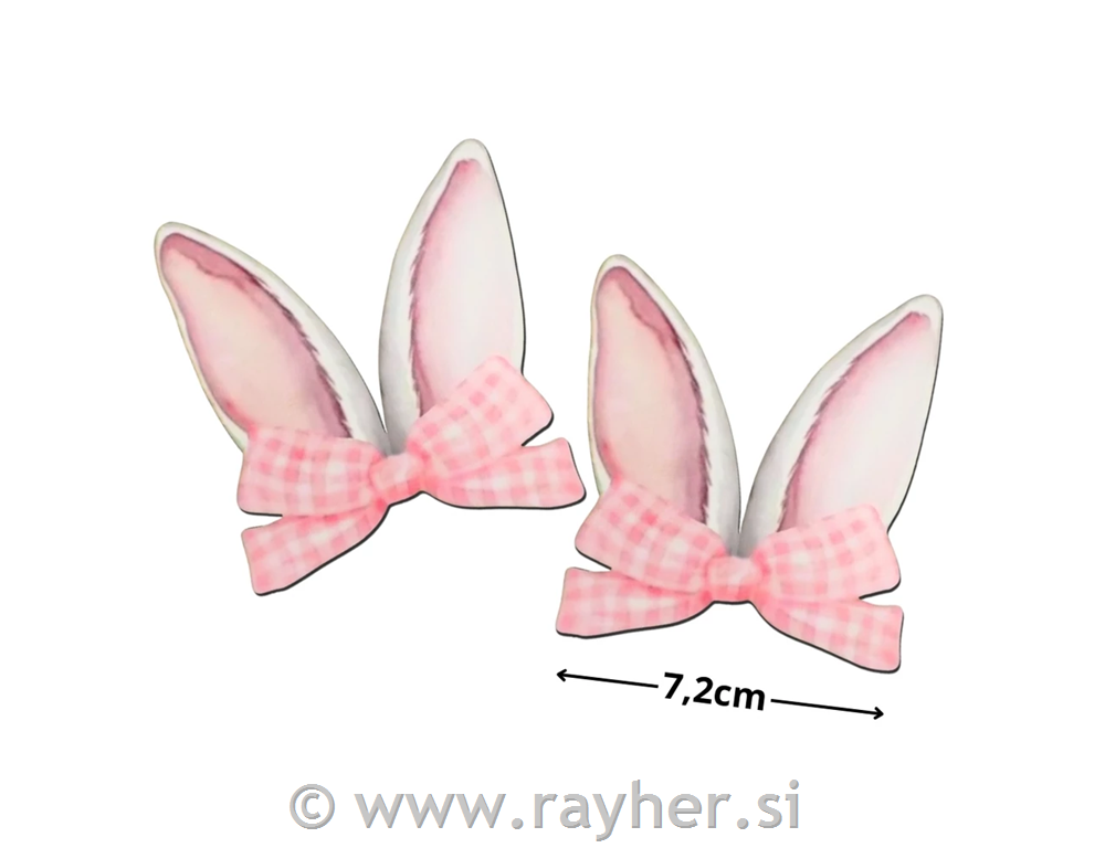 Leseni okraski, Zajčja ušesa, roza, set 2