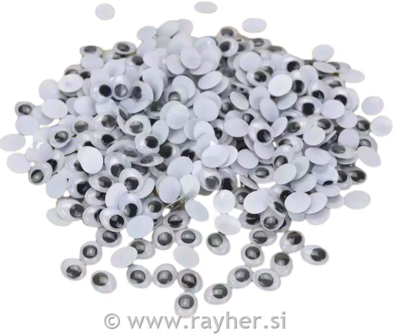 Očesa plastična, 10 mm, ovalna, 100 kom