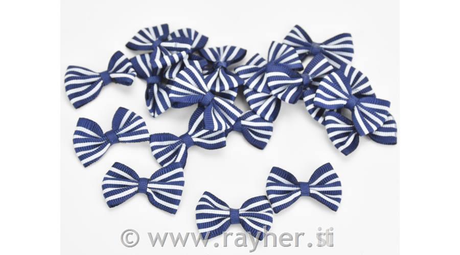 Pentlje, modro-bele, 3.5cm, set 20