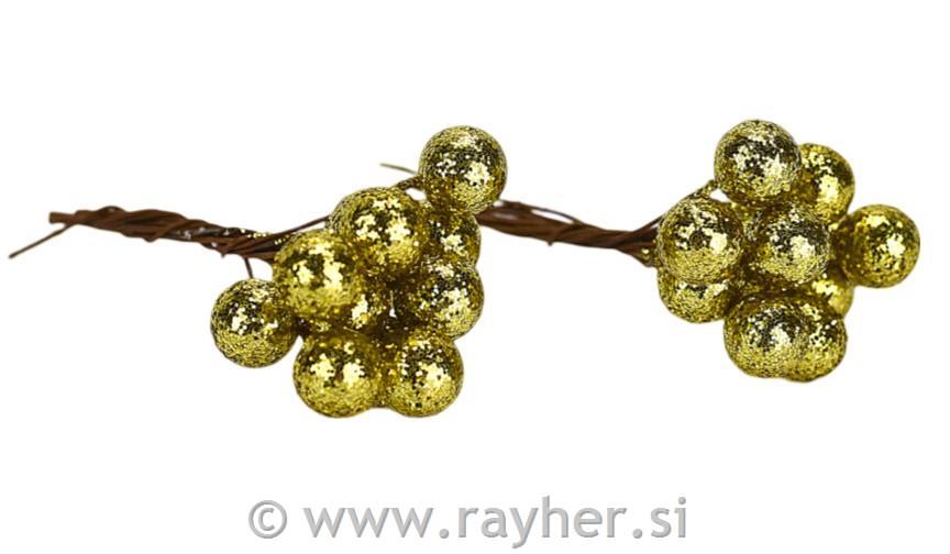 Bunkice jagodičje, zlate, set 24