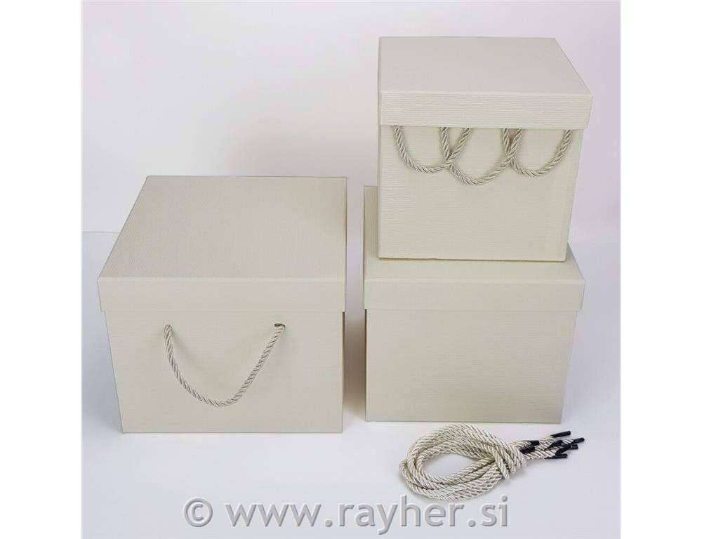 Darilna škatla kocka krem, M, 20x20cm, 1 kos