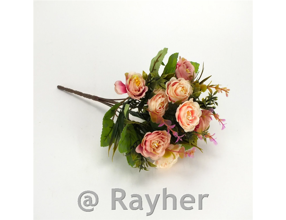 Šopek begonij z zelenjem, svetlo roza