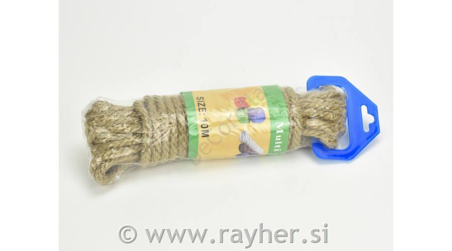 Vrvica naravna, 6mm, 10m