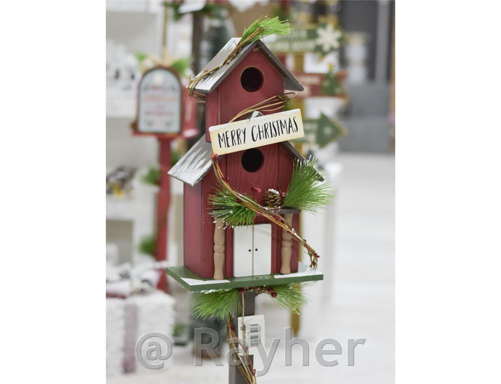 Božična ptičja hišica, samostoječa, 82cm