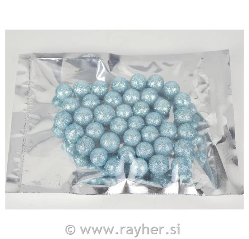 Bunkice z bleščicami, modre, 1.5cm