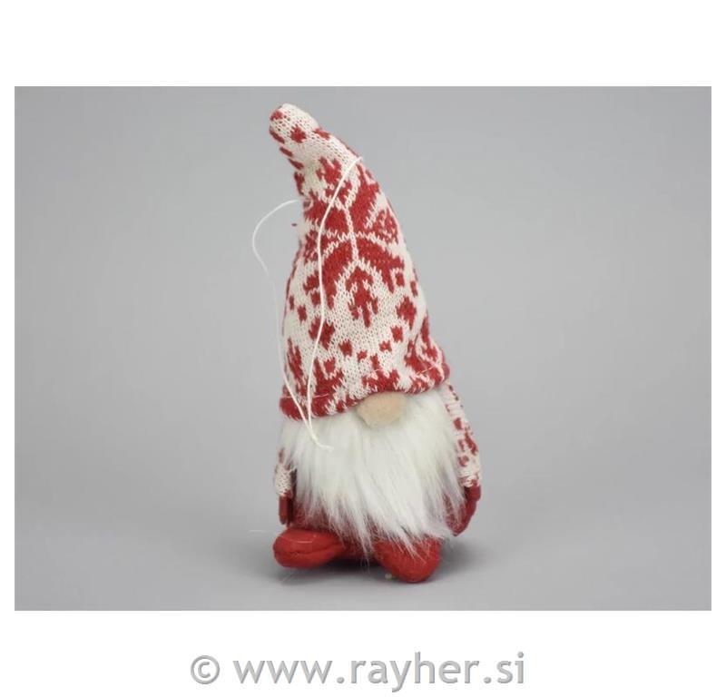 Božiček, rdeče-bela kapa, 13cm