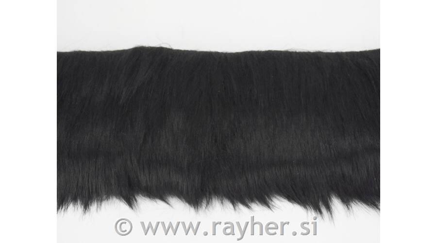 Umetno krzno, črno, 10cm x 1,8m