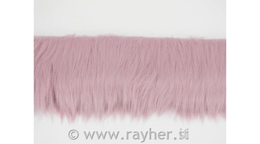 Umetno krzno, roza, 10cm x 1,8m