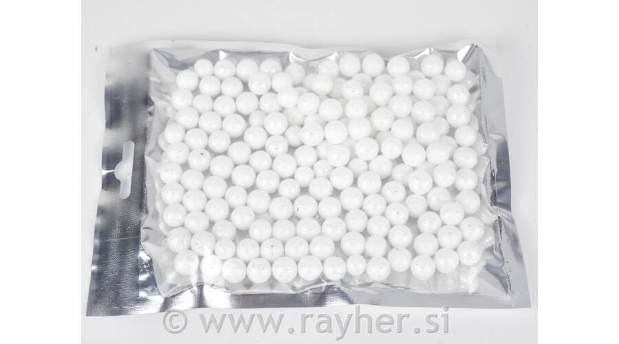 Dekorativne kroglice, 1cm, bele